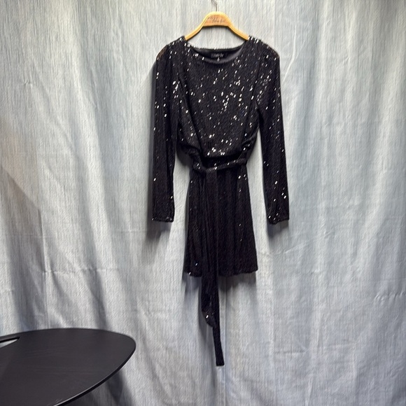 Crystal sky Black Sequin Long Sleeve Dress size small - Picture 2 of 9